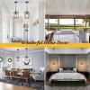 imageFarmhouse Black Pendant Light for Kitchen Island Industrial Hanging Lantern Fixture Modern Metal Cage Lamp Chandelier Lighting for Dinning Room Hallway 49in Adjustable Chain for Flat ampamp Sloped Ceiling