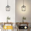 imageFarmhouse Black Pendant Light for Kitchen Island Industrial Hanging Lantern Fixture Modern Metal Cage Lamp Chandelier Lighting for Dinning Room Hallway 49in Adjustable Chain for Flat ampamp Sloped Ceiling