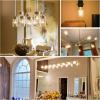 imageG25 LED Edison Dimmable Globe Light Bulbs 100Watt Equivalent 1200LM 5000K Daylight White LED Vanity Light 8W E26 Medium Base Vintage Filament Bulbs for Bedroom Bathroom Makeup Mirror Pendant 4 PacksWarm White