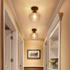 imageModern Semi Flush Mount Ceiling Light with Clear Glass Shade Industrial Close to Ceiling Light Black Hanging Ceiling Light Fixture for Hallway Bedroom Dining Room Entryway FoyerGold