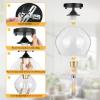imageModern Semi Flush Mount Ceiling Light with Clear Glass Shade Industrial Close to Ceiling Light Black Hanging Ceiling Light Fixture for Hallway Bedroom Dining Room Entryway FoyerGold
