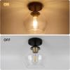 imageModern Semi Flush Mount Ceiling Light with Clear Glass Shade Industrial Close to Ceiling Light Black Hanging Ceiling Light Fixture for Hallway Bedroom Dining Room Entryway FoyerGold
