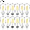 image12Packs ST64 Large Vintage LED Edison Bulbs 60W Equivalent 7W 800Lumens Dimmable Antique LED Filament 2700K Warm White E26 Medium Base Light Bulbs High Brightness Clear Glass for Bedroom OfficeNeutral White