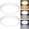 image2Pack 150W Equivalent LED Flush Mount Ceiling Light Fixture 85in Modern Dimmable 18W 1260LM Adjustable 3 Color Temperatures 3000K 4000K 5000K Round Close to Ceiling Light for Kitchen Hallway WhiteWhite