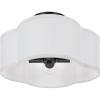 image4Light Semi Flush Mount Ceiling Light Fixture Gold Modern Close to Ceiling Lamp with White Fabric Shade Farmhouse Bright Lighting Brass Finish for Nursery Kids Room Bedroom Kitchen Hallway EntrywayWhite  Black