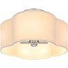 image4Light Semi Flush Mount Ceiling Light Fixture Gold Modern Close to Ceiling Lamp with White Fabric Shade Farmhouse Bright Lighting Brass Finish for Nursery Kids Room Bedroom Kitchen Hallway EntrywayWhite  Silver