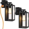 imageBesLowe 2Pack Porch Lights Outdoor with UL Certified Outlet Modern Outdoor Wall Lights Exterior Lighting Fixtures Waterproof Exterior Wall Sconces Outside Lights for House Front Door Garage BlackBlack