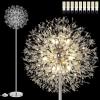 imageBesLowe 69 Crystal Floor Lamp for Living Room Modern Standing Lamp with 738PCS K9 Crystals Tall Lamp Pole Light for Bedroom Office Mid Century Silver Floor Lighting with 9 LED Bulbs ChromeSilver