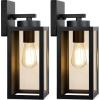 imageBesLowe Outdoor Wall Light Fixtures Exterior Waterproof Wall Lanterns Porch Sconces Lighting with E26 Sockets Modern White Outside Lights for House Patio Front Door Entryway 2PackBlack
