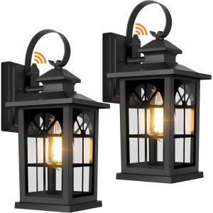 image2Pack Motion Sensor Outdoor Wall Lights Dusk to Dawn Porch Lights Outdoor Wall Sconces Lanterns Aluminum Exterior Lighting Fixtures 3 Lighting Modes Outside Lights for House Front Door Garage136 2Pack