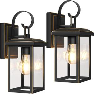 imageBesLowe 2Pack Outdoor Wall Light Fixtures Exterior Lighting Fixtures Wall Mount Waterproof Porch Lights Outdoor Wall Sconces Lanterns Modern Outside Lights for House Front Door Garage BronzeBronze