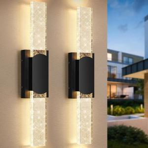 imageBesLowe Outdoor Wall Light Fixtures with Crystal Bubble Glass Waterproof Exterior Sconces LED Wall Lanterns Porch Lights Wall Mounted 10W 3000K Outside Lights for House Front Door Garage Entryway235in