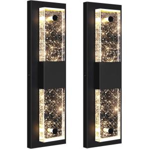 imageBesLowe Outdoor Wall Light Fixtures with Crystal Bubble Glass Waterproof Exterior Sconces LED Wall Lanterns Porch Lights Wall Mounted 10W 3000K Outside Lights for House Front Door Garage Entryway16in