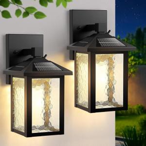 imageBesLowe Solar Wall Lights Outdoor Aluminum Dusk to Dawn LED Porch Light 3000K5000K Adjustable Wireless Exterior Lighting Fixtures Solar Wall Lantern Sconce Light for Outside Garage 2Pack