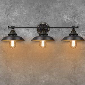 imageFarmhouse Bathroom Vanity Wall Light Fixture Dark Bronze Industrial Rustic Style 3Light Vanit Wall Sconce Vintage Wall Mount Lamp for Bathroom Bedroom Vanity Mirror Cabinets Dressing TableBronze