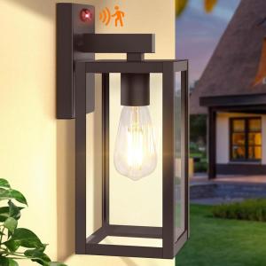 imageUpgraded Motion Sensor Outdoor Wall Light Large Size Dusk to Dawn Porch Light Outdoor Wall Sconce Lantern 3 Lighting Modes Exterior Lighting Fixture Wall Mount Outside Light for House Garage BlackBrown
