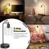 imageSet of 2 Industrial Touch Control Table Lamps with 2 USB Ports and AC Outlet 3Way Dimmable Bedside Nightstand Reading Lamps with Glass Shade for Bedroom Office Warm White LED Bulbs Included2700K