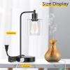 imageSet of 2 Industrial Touch Control Table Lamps with 2 USB Ports and AC Outlet 3Way Dimmable Bedside Nightstand Reading Lamps with Glass Shade for Bedroom Office Warm White LED Bulbs Included2700K