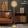 imageBesLowe 69 Crystal Floor Lamp for Living Room Modern Standing Lamp with 738PCS K9 Crystals Tall Lamp Pole Light for Bedroom Office Mid Century Silver Floor Lighting with 9 LED Bulbs ChromeGold