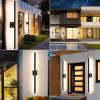 imageBesLowe 2Pack 39inch Long Outdoor Wall Lights Modern LED Exterior Lighting Fixtures Wall Mount Waterproof Porch Lights Outdoor Wall Sconces Black Outside Lights for House Front Door Garage39in