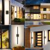 imageBesLowe 2Pack 39inch Long Outdoor Wall Lights Modern LED Exterior Lighting Fixtures Wall Mount Waterproof Porch Lights Outdoor Wall Sconces Black Outside Lights for House Front Door Garage3175in