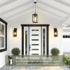 imageBesLowe 1Pack Outdoor Pendant Light 13 Modern Hanging Lantern Light for Outside Brown Exterior Pendant Lighting Fixture with Adjustable Chain Outdoor Chandelier for Porch Gazebo Front DoorBlack