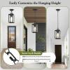imageBesLowe 1Pack Outdoor Pendant Light 13 Modern Hanging Lantern Light for Outside Brown Exterior Pendant Lighting Fixture with Adjustable Chain Outdoor Chandelier for Porch Gazebo Front DoorBlack