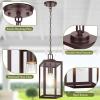 imageBesLowe 1Pack Outdoor Pendant Light 13 Modern Hanging Lantern Light for Outside Brown Exterior Pendant Lighting Fixture with Adjustable Chain Outdoor Chandelier for Porch Gazebo Front DoorBrown