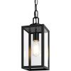 imageBesLowe 1Pack Outdoor Pendant Light 13 Modern Hanging Lantern Light for Outside Brown Exterior Pendant Lighting Fixture with Adjustable Chain Outdoor Chandelier for Porch Gazebo Front DoorBlack
