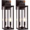 imageBesLowe 14 Upgraded Motion Sensor Outdoor Wall Lights Dusk to Dawn Porch Lights Outdoor Wall Sconces 3 Lighting Modes Exterior Lighting Fixtures with Hooks Black Outside Lights for House 2PackBrown