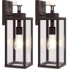 imageBesLowe 14 Upgraded Motion Sensor Outdoor Wall Lights Dusk to Dawn Porch Lights Outdoor Wall Sconces 3 Lighting Modes Exterior Lighting Fixtures with Hooks Black Outside Lights for House 2PackBrown
