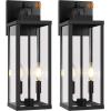 imageBesLowe 14 Upgraded Motion Sensor Outdoor Wall Lights Dusk to Dawn Porch Lights Outdoor Wall Sconces 3 Lighting Modes Exterior Lighting Fixtures with Hooks Black Outside Lights for House 2PackBlack