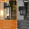 imageBesLowe 14 Upgraded Motion Sensor Outdoor Wall Lights Dusk to Dawn Porch Lights Outdoor Wall Sconces 3 Lighting Modes Exterior Lighting Fixtures with Hooks Black Outside Lights for House 2PackBlack