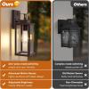 imageBesLowe 14 Upgraded Motion Sensor Outdoor Wall Lights Dusk to Dawn Porch Lights Outdoor Wall Sconces 3 Lighting Modes Exterior Lighting Fixtures with Hooks Black Outside Lights for House 2PackBrown