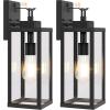 imageBesLowe 14 Upgraded Motion Sensor Outdoor Wall Lights Dusk to Dawn Porch Lights Outdoor Wall Sconces 3 Lighting Modes Exterior Lighting Fixtures with Hooks Black Outside Lights for House 2PackBlack