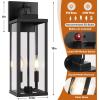 imageBesLowe 14 Upgraded Motion Sensor Outdoor Wall Lights Dusk to Dawn Porch Lights Outdoor Wall Sconces 3 Lighting Modes Exterior Lighting Fixtures with Hooks Black Outside Lights for House 2PackBlack