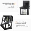 imageBesLowe 2Pack Outdoor Light Fixtures Wall Mount Waterproof Exterior Wall Lanterns Porch Lights Matte Black Outside Lights for House with Clear Glass Shades for Garage Front Door Bulb not IncludedBlack