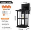 imageBesLowe 2Pack Outdoor Light Fixtures Wall Mount Waterproof Exterior Wall Lanterns Porch Lights Matte Black Outside Lights for House with Clear Glass Shades for Garage Front Door Bulb not IncludedBlack