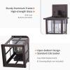 imageBesLowe 2Pack Outdoor Light Fixtures Wall Mount Waterproof Exterior Wall Lanterns Porch Lights Matte Black Outside Lights for House with Clear Glass Shades for Garage Front Door Bulb not IncludedOilRubbed Bronze