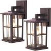 imageBesLowe 2Pack Outdoor Light Fixtures Wall Mount Waterproof Exterior Wall Lanterns Porch Lights Matte Black Outside Lights for House with Clear Glass Shades for Garage Front Door Bulb not IncludedOilRubbed Bronze