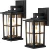 imageBesLowe 2Pack Outdoor Light Fixtures Wall Mount Waterproof Exterior Wall Lanterns Porch Lights Matte Black Outside Lights for House with Clear Glass Shades for Garage Front Door Bulb not IncludedBlack