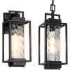 imageBesLowe 2Pack 15 Outdoor Wall Lights and Outdoor Pendant Light with LED Bulbs