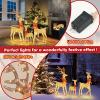 imageBesLowe 3Piece Large Lighted Christmas Deer Family Set Outdoor 5FT Christmas Reindeer Holiday Yard Decoration with 260 Bright LED Lights Stakes Zip Ties GoldGold