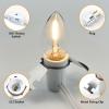 imageBesLowe 9FT Accessory Cord with 5 LED Light Bulbs Blow Mold Lights with On and Off Switch Clipin Lamp Cord Replacement C7 Clip Light String Decoration for Christmas Village House Halloween Pumpkin