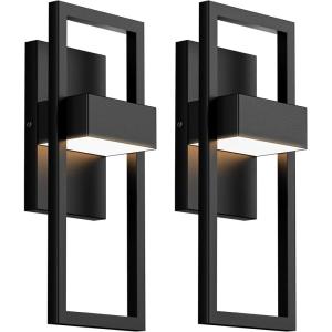 imageBesLowe 145 Modern Outdoor Wall Lights 3000K LED Exterior Lighting Fixtures Wall Mounted Porch Lights Outdoor Wall Sconce Lamps Black Outdoor Lights for House Front Door Garage Patio 2Pack