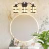 imageBesLowe Bathroom Vanity Light Modern Crystal Vanity Light Fixture 3Light Bathroom Lighting Fixture Over Mirror Crystal Sconce Wall Mounted Lighting Matte Black