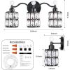 imageBesLowe Bathroom Vanity Light Modern Crystal Vanity Light Fixture 3Light Bathroom Lighting Fixture Over Mirror Crystal Sconce Wall Mounted Lighting Matte Black