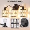 imageBesLowe Bathroom Vanity Light Modern Crystal Vanity Light Fixture 3Light Bathroom Lighting Fixture Over Mirror Crystal Sconce Wall Mounted Lighting Matte Black