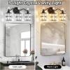imageBesLowe Bathroom Vanity Light Modern Crystal Vanity Light Fixture 3Light Bathroom Lighting Fixture Over Mirror Crystal Sconce Wall Mounted Lighting Matte Black