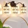 imageBesLowe Bathroom Vanity Light Modern Crystal Vanity Light Fixture 3Light Bathroom Lighting Fixture Over Mirror Crystal Sconce Wall Mounted Lighting Matte Black